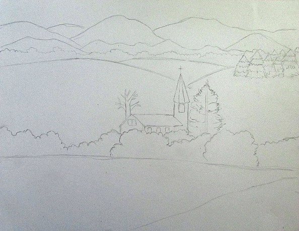scenery drawing pencil for kids
