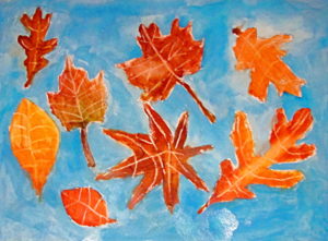 Crayon Resist Fall Leaves Art Lesson - Happy Family Art