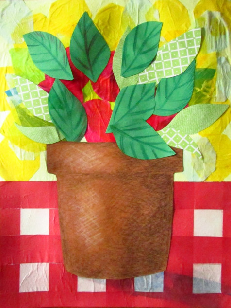 Flower Tissue Paper Collage - Gale Kaseguma Inspired