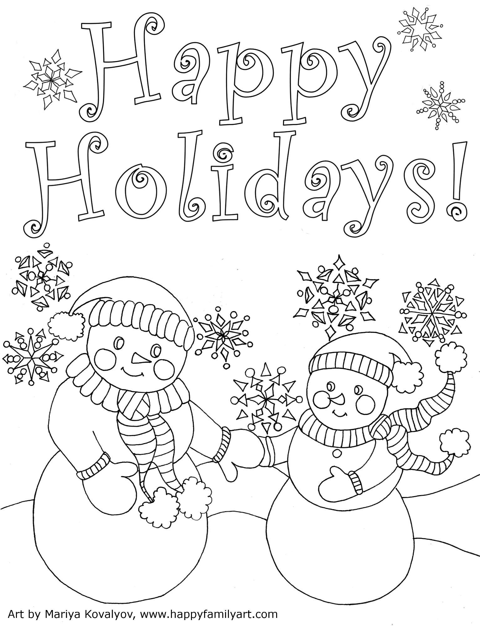 Holiday Coloring Pages Printable 1
