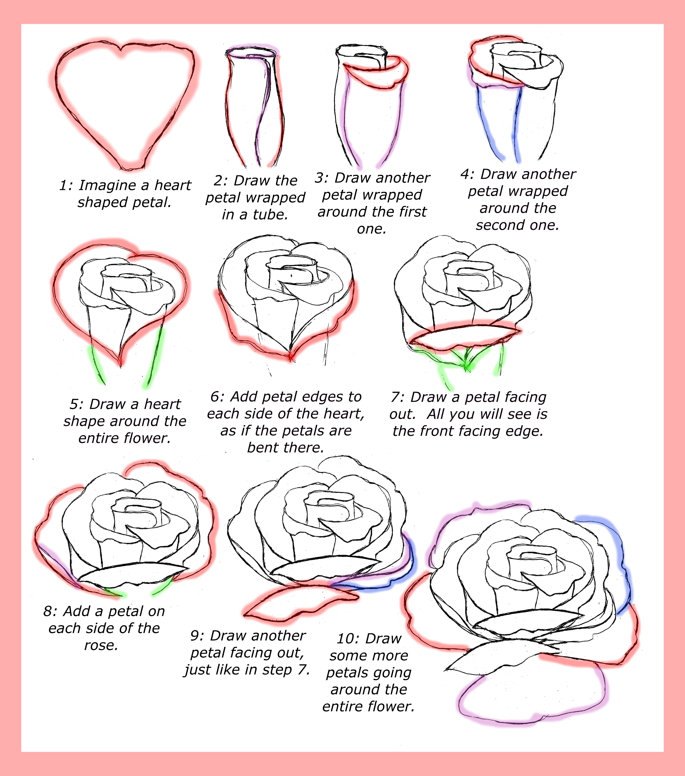 How To Draw A Rose Step-by-Step Tutorial| Design Bundles