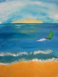 How To Paint a Tropical Beach - Happy Family Art