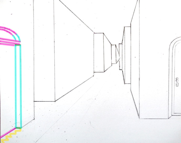 Single Point Perspective Drawing Of A Street Happy Family Art