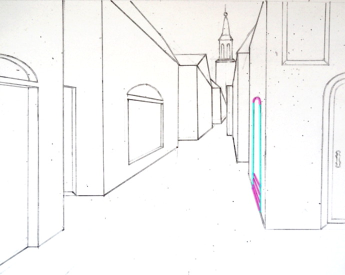 easy 1 point perspective city